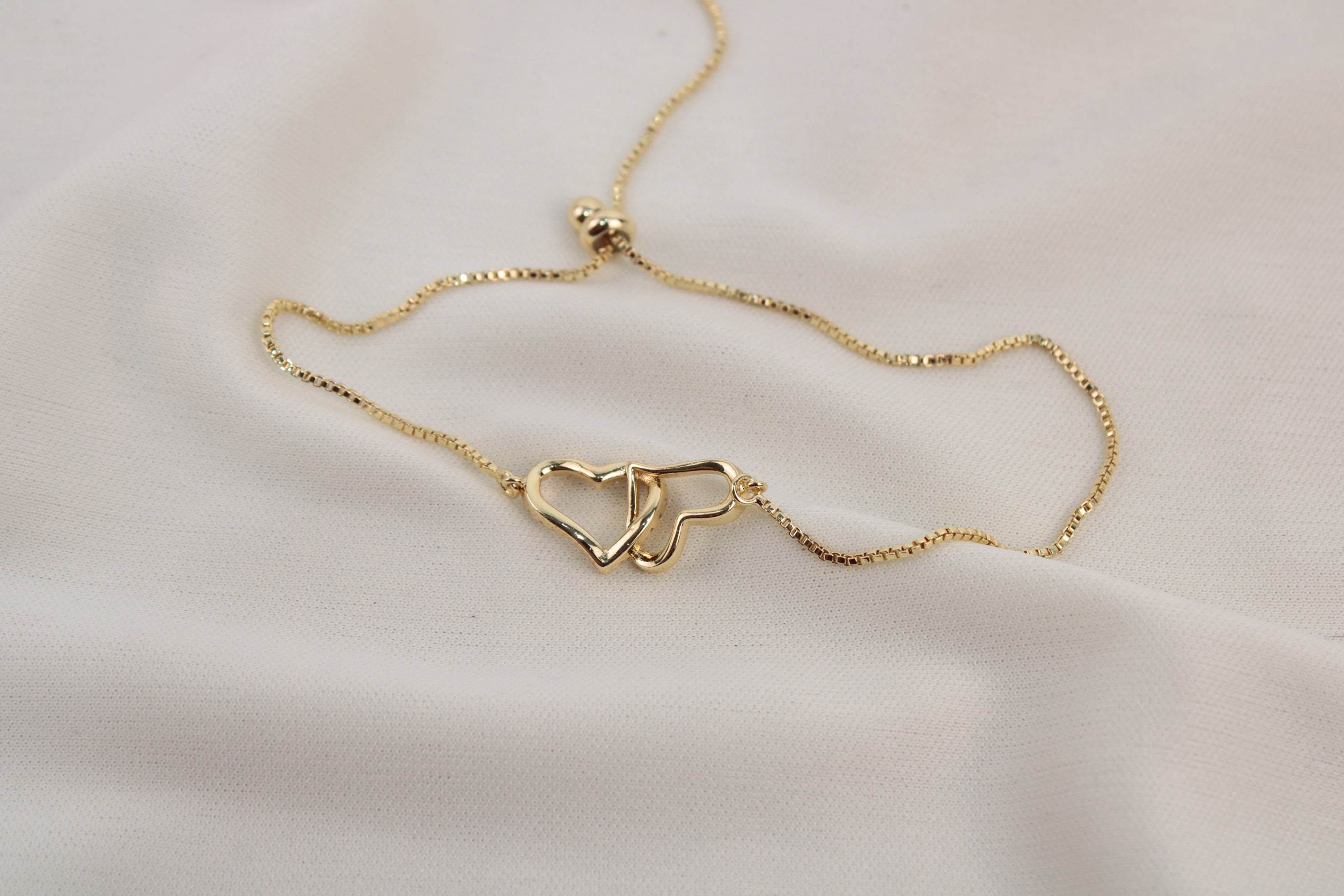 Pulsera Ajustable Corazon Doble