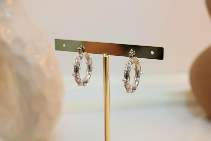 Arete argolla perlas