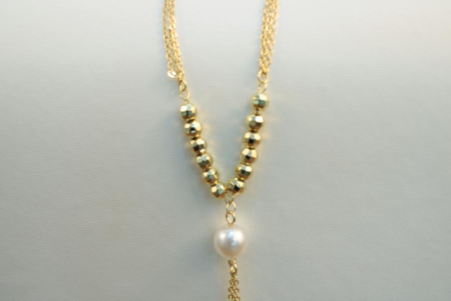 Cadena perla blanca