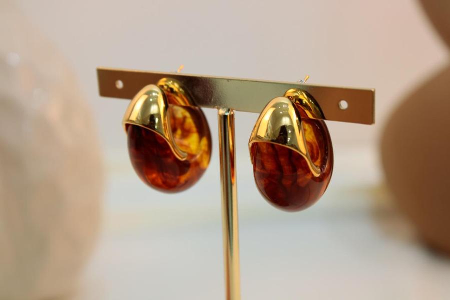 Arete Chunky Tipo Gota Acrilico