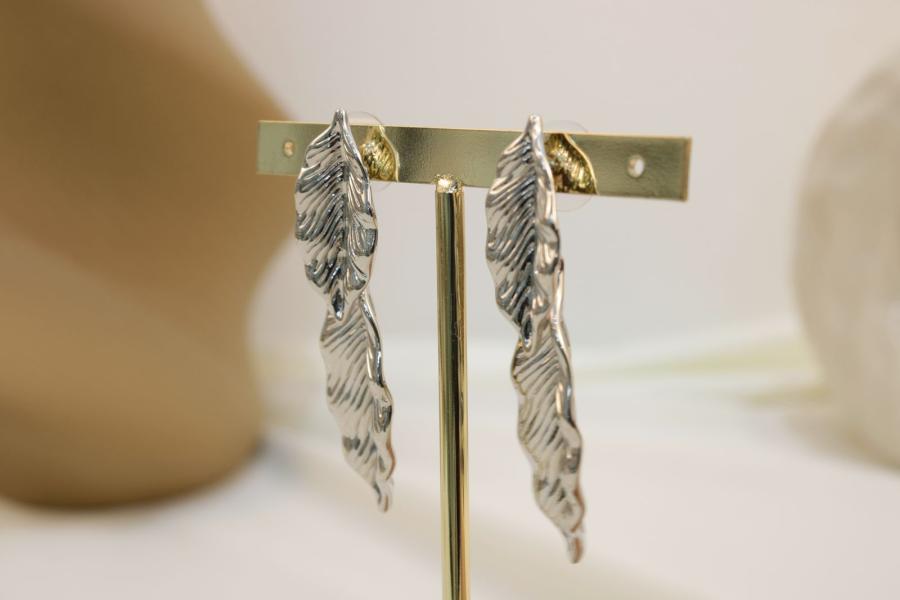 Arete Chunky Largo De Hoja
