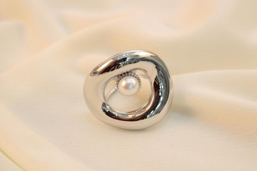Anillo Chunky Con Perla