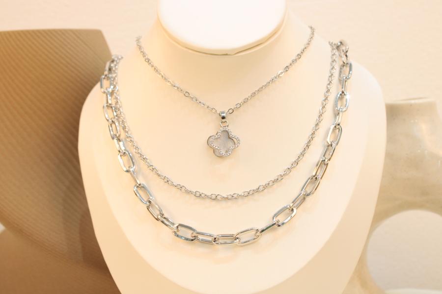 Cadena Triple Dupe De Van Cleef Blanco