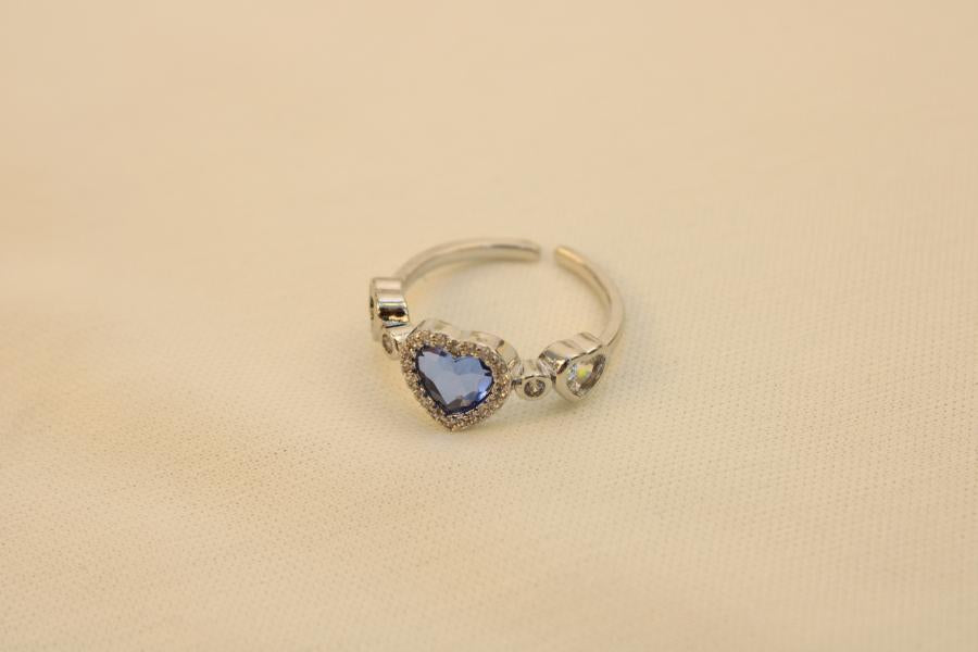 Anillo De Corazón Azul