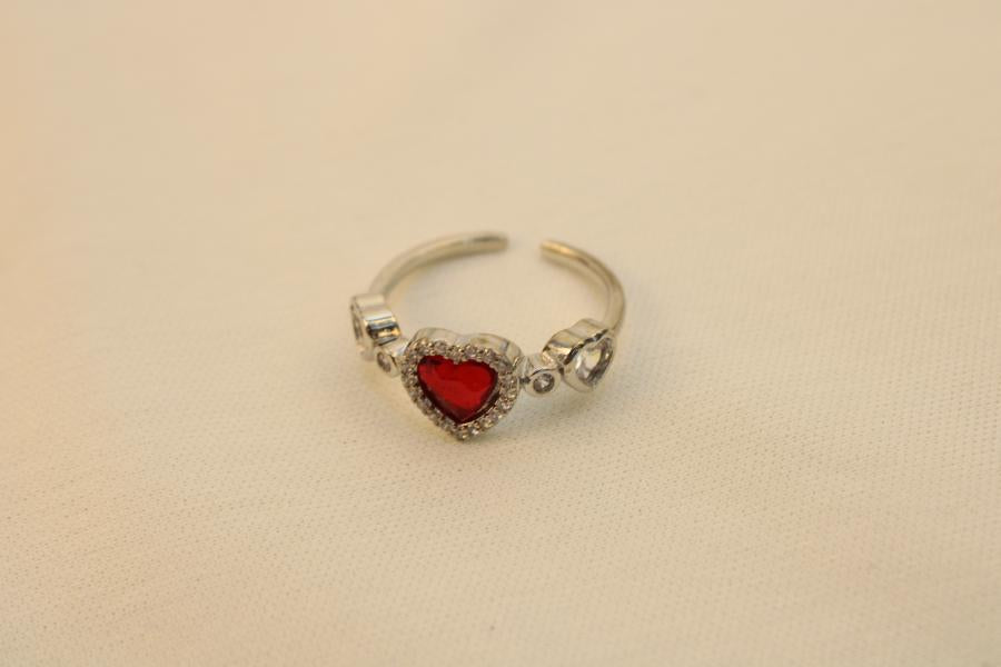 Anillo De Corazón Rojo