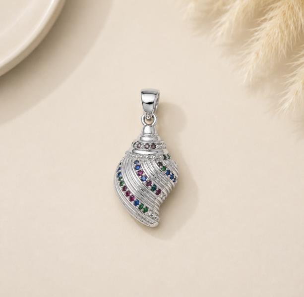Charm / Dije De Concha Con Zirconia De Colores