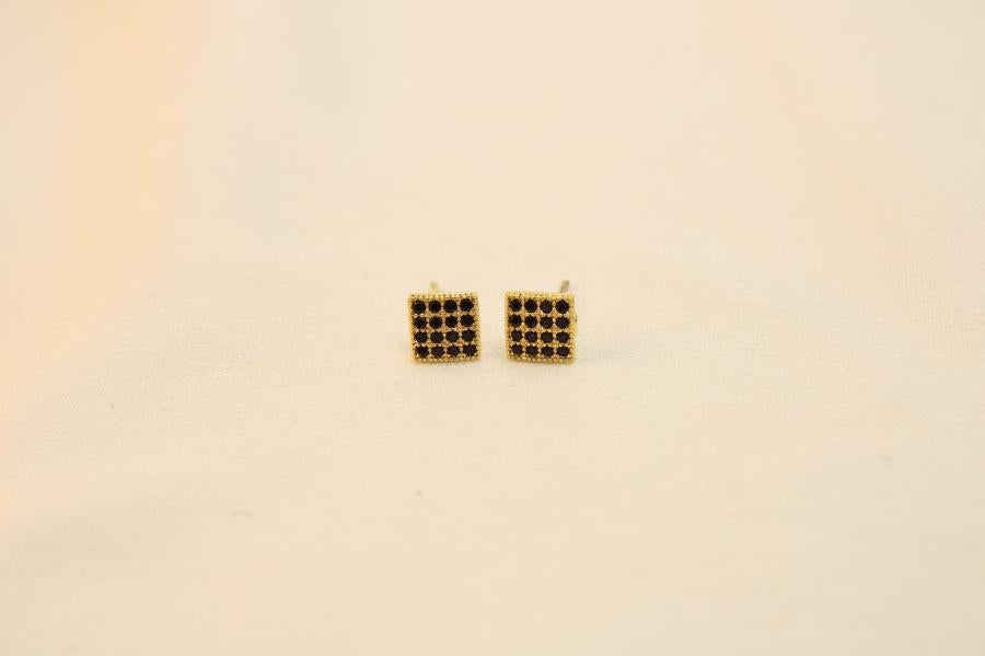 Arete Cuadrado Con Brillo