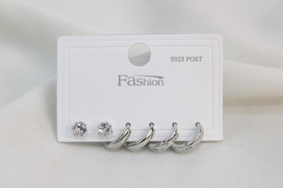 Set De 2 Argollas Y Zirconia