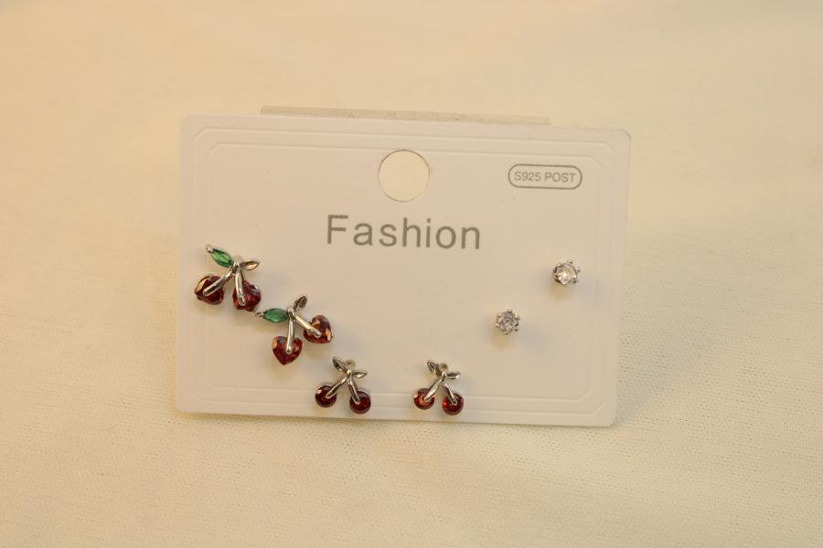 Set De 2 Cereza Y Zirconia