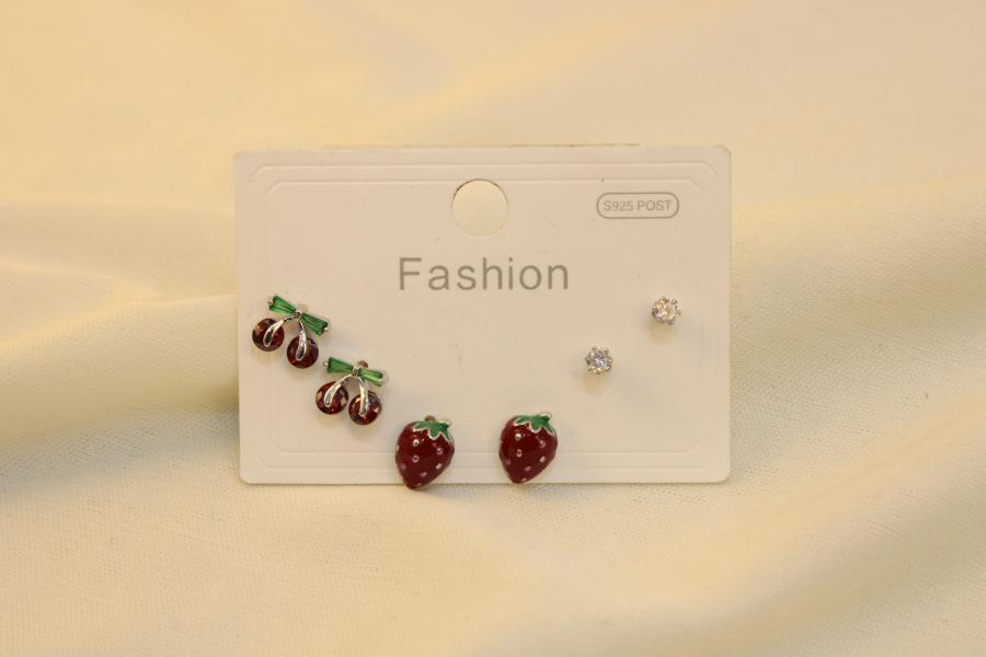 Set De Cereza, Fresa Y Zirconia