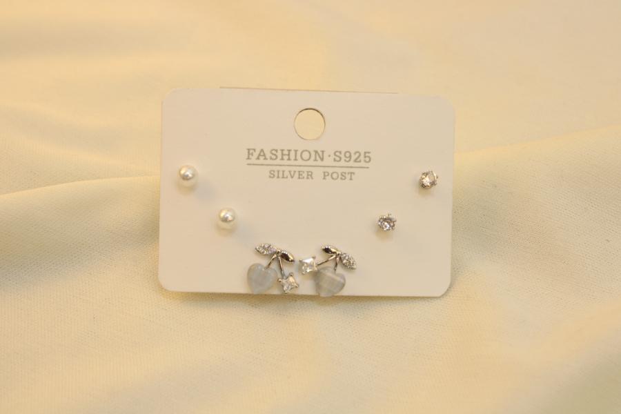 Set De Cereza Con Perla Y Zirconia