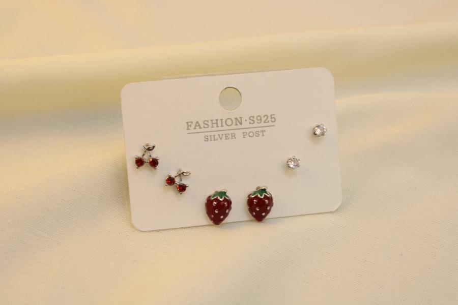 Set De Cereza, Fresa Y Zirconia