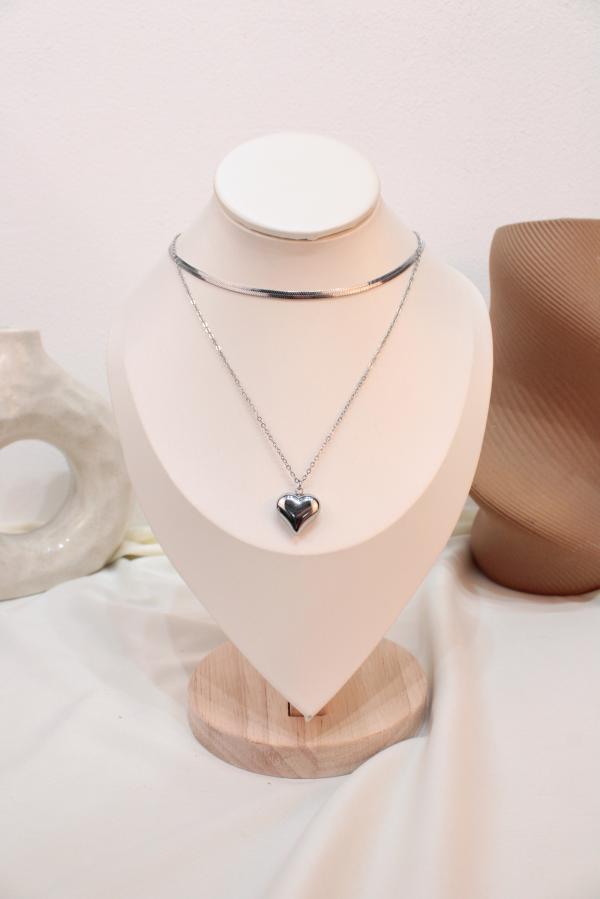 Cadena Doble Con Dije De Corazón
