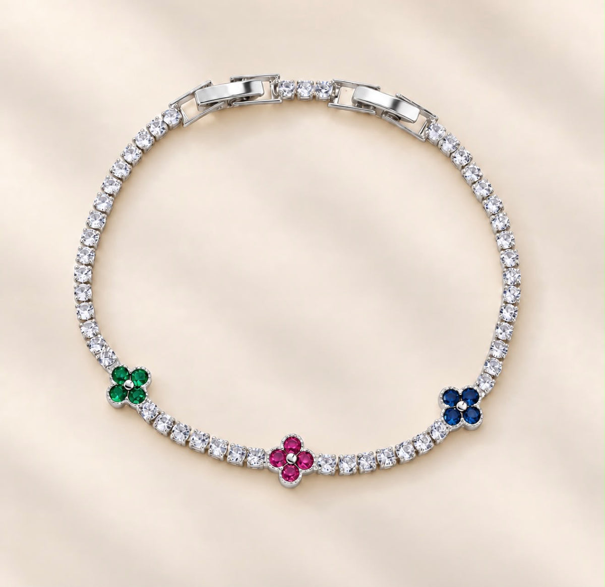 Pulsera Con 3 Trébol Brillante