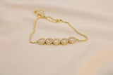 Pulsera ajustable 5 zirconias redondas