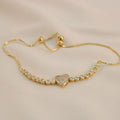 Pulsera ajustable corazon con zirconia