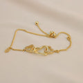 Pulsera ajustable tres corazones