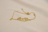 Pulsera ajustable tres corazones