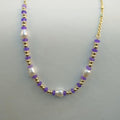 Cadena con cristal de murano morada