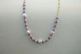 Cadena con cristal de murano morada