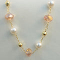 Cadena con cristal de murano rosado
