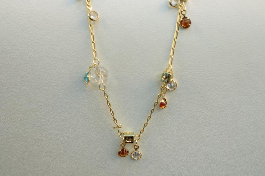 Cadena con cristal de murano colores