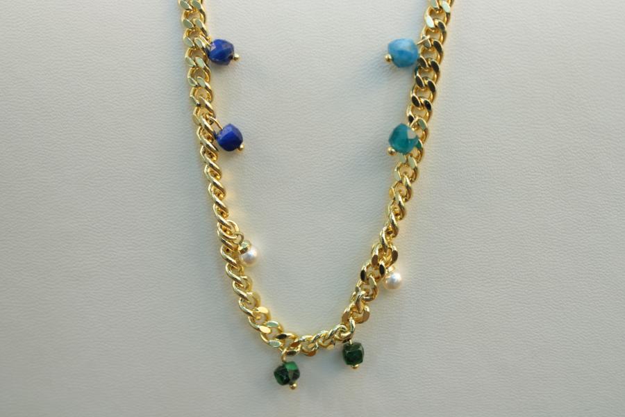 Cadena con cristal de murano colores