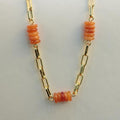 Cadena cristal de murano naranja