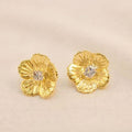 Arete De Flor Con Zirconia