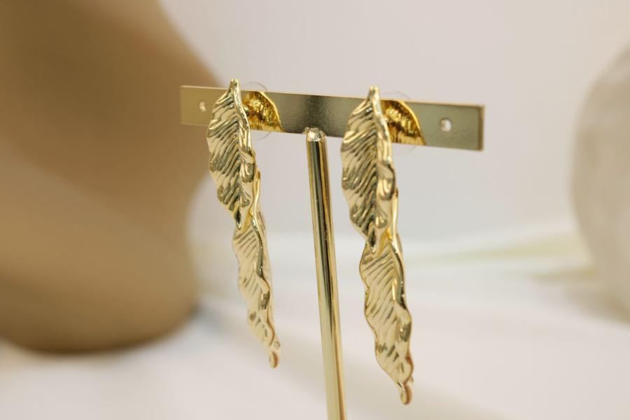 Arete Chunky Largo De Hoja