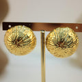 Arete Chunky  Dorado Redondo Con Textura
