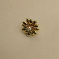 Anillo Dorado De Flor Con Perla