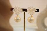 Arete perla colgante