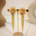 Arete largo flor