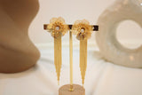 Arete largo flor