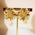 Arete flor chunky con perla
