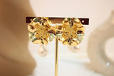 Arete flor chunky con perla