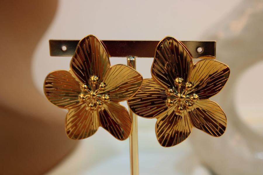 Arete acero flor chunky