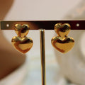 Arete acero corazon doble enchapado