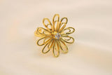 Anillo De Flor Con Zirconia En