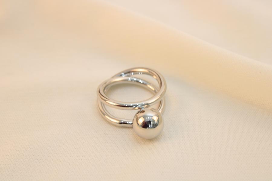 Anillo Doble Con Perla