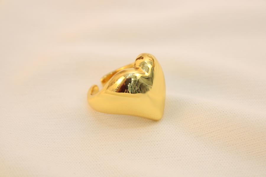 Anillo Chunky En Forma De Corazón