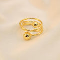 Anillo Doble Espiral Con Perlas
