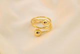 Anillo Doble Espiral Con Perlas