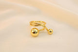 Anillo Invertido Con Dos Perlas