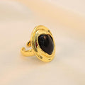 Anillo Chunky Con Perla Negra