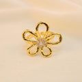 Anillo De Flor Con Zirconia