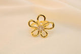 Anillo De Flor Con Zirconia