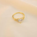 Anillo De Zirconia En Forma De Corazón