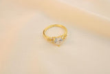 Anillo De Zirconia En Forma De Corazón
